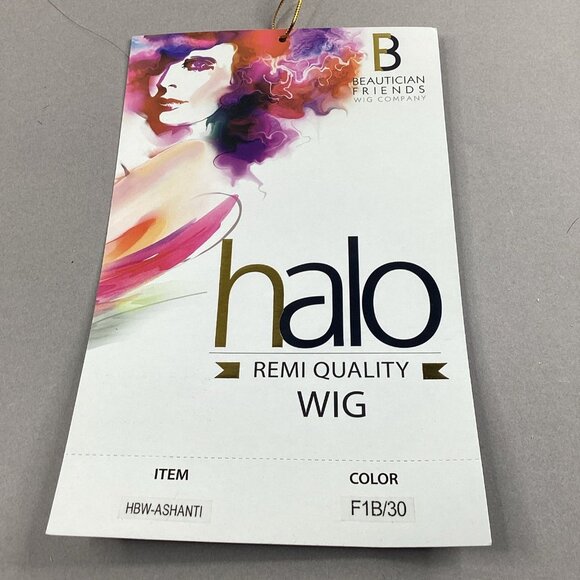 Halo Ashanti Straight #F1B/30 Black Honey Brown Human Hair Blend Full Wig - Picture 7 of 8